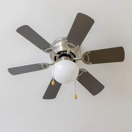 ZEVENTI - Ceiling fan GALDANA 1xE27/60W/230V grey/white