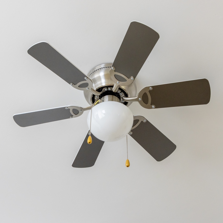 ZEVENTI - Ceiling fan GALDANA 1xE27/60W/230V grey/white