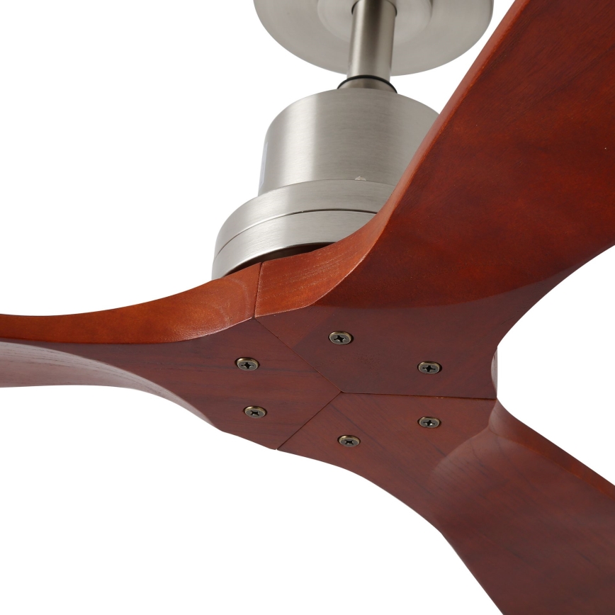 ZEVENTI - Ceiling fan LIONI Wi-Fi Tuya matte chrome/oak + remote control