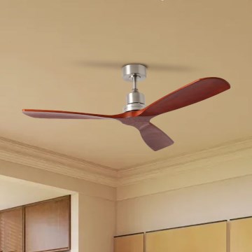 ZEVENTI - Ceiling fan LIONI Wi-Fi Tuya matte chrome/oak + remote control