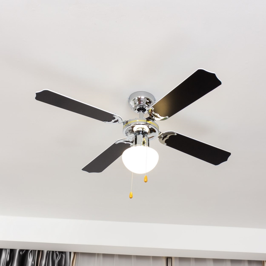 ZEVENTI - Ceiling fan NAVAGIO 1xE27/60W/230V black/white