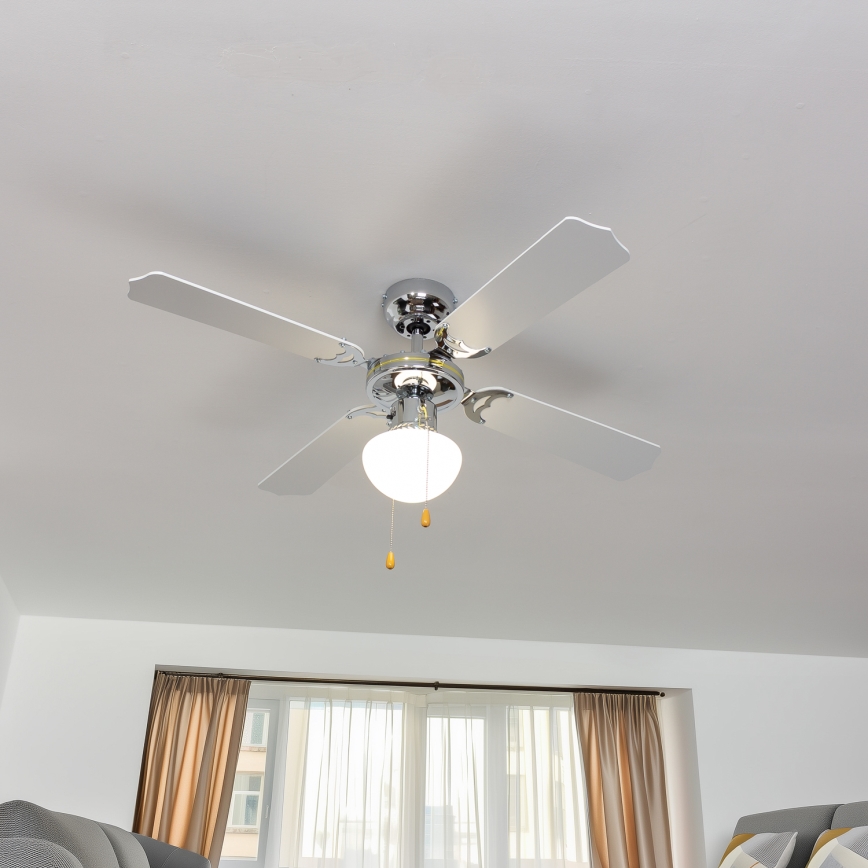 ZEVENTI - Ceiling fan NAVAGIO 1xE27/60W/230V black/white