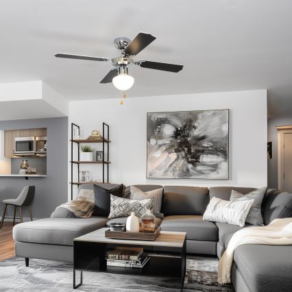 ZEVENTI - Ceiling fan NAVAGIO 1xE27/60W/230V black/white