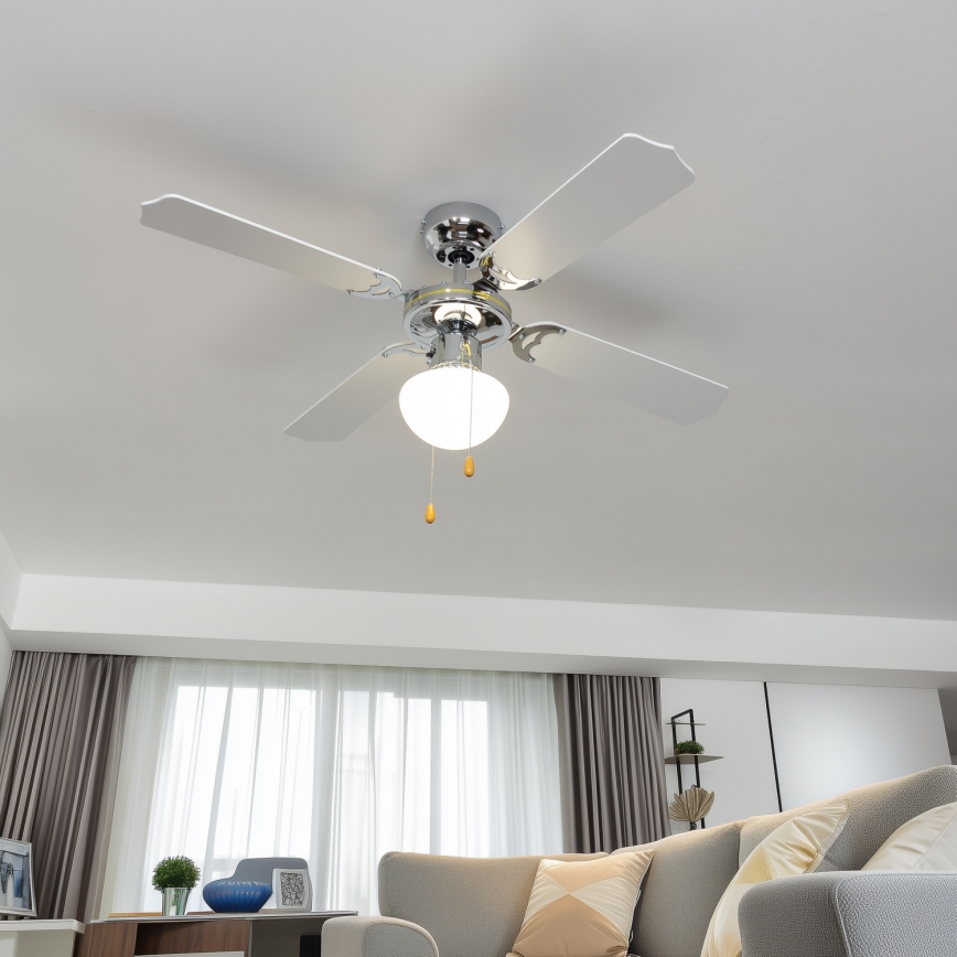 ZEVENTI - Ceiling fan NAVAGIO 1xE27/60W/230V black/white