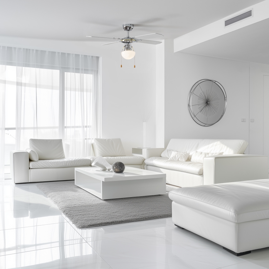 ZEVENTI - Ceiling fan NAVAGIO 1xE27/60W/230V black/white