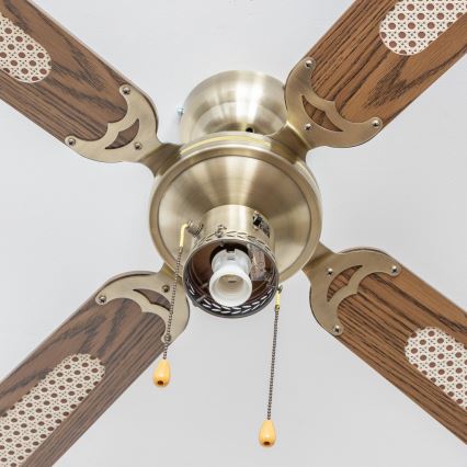 ZEVENTI - Ceiling fan NAVAGIO 1xE27/60W/230V brown