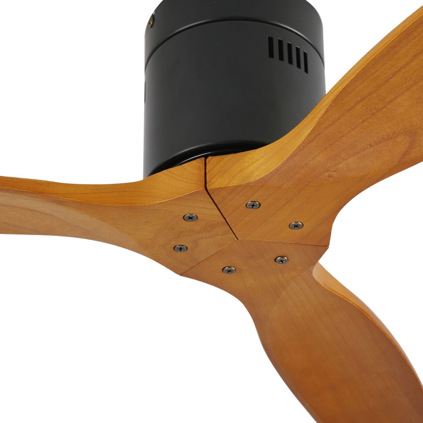 ZEVENTI - Ceiling fan SPELLO Wi-Fi Tuya black/oak + remote control
