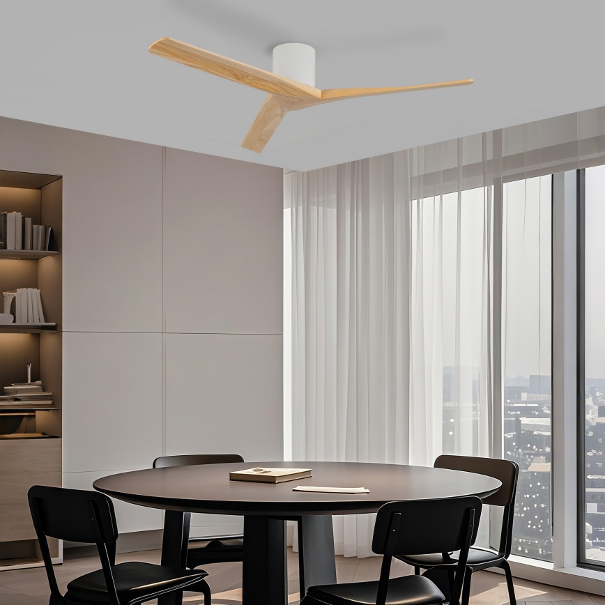 ZEVENTI - VELLON Ceiling Fan Wi-Fi Tuya White/Paulownia + Remote Control