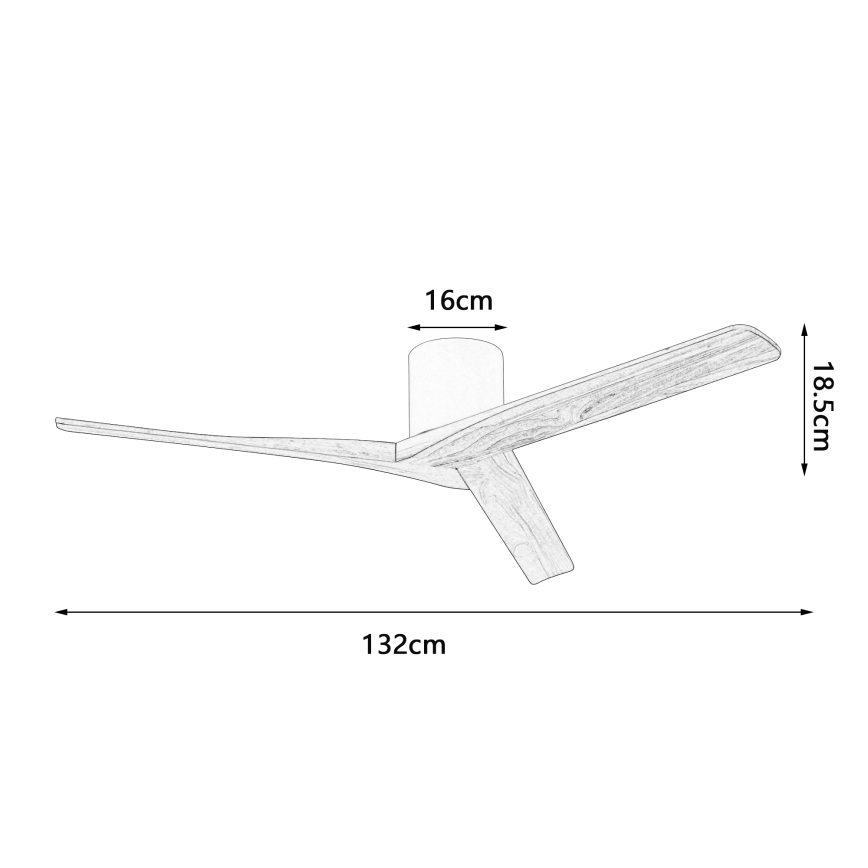 ZEVENTI - VELLON Ceiling Fan Wi-Fi Tuya White/Paulownia + Remote Control