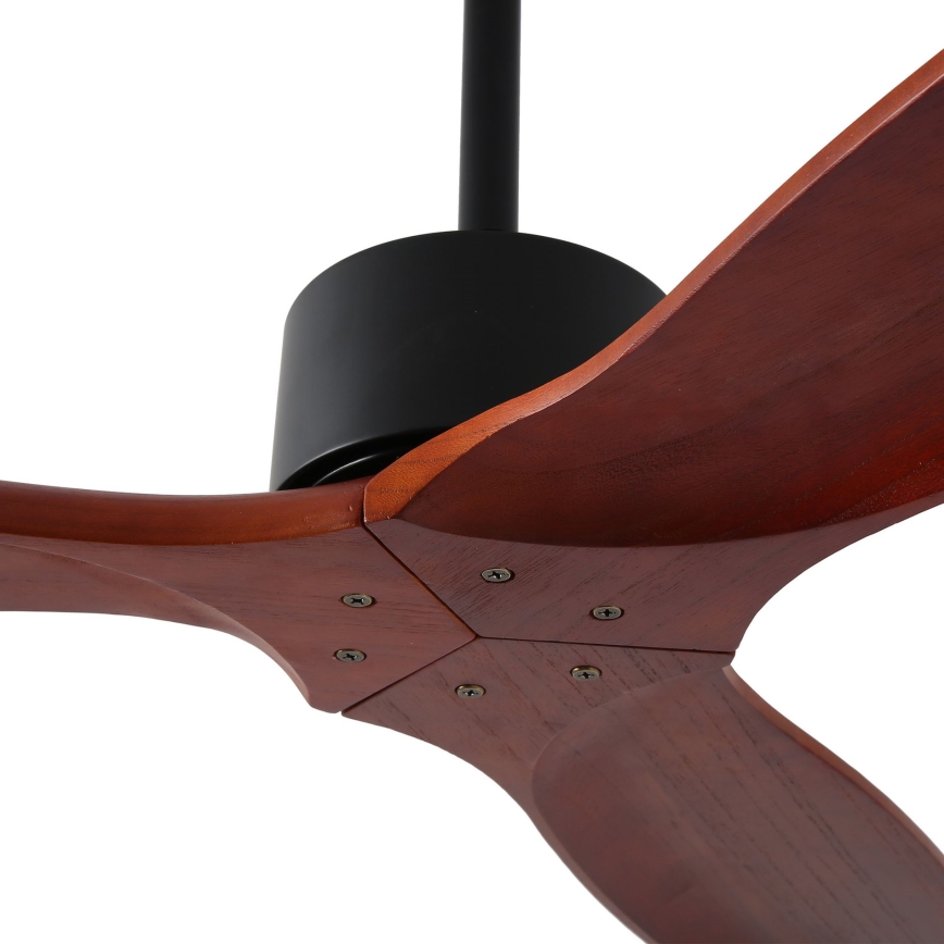 ZEVENTI - CUENCA Ceiling Fan Wi-Fi Tuya Black/Oak + Remote Control