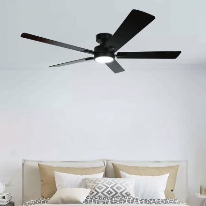 ZEVENTI - LED Dimmable Ceiling Fan WAIKIKI LED/20W/230V 2700-6500K 132 cm black + remote control