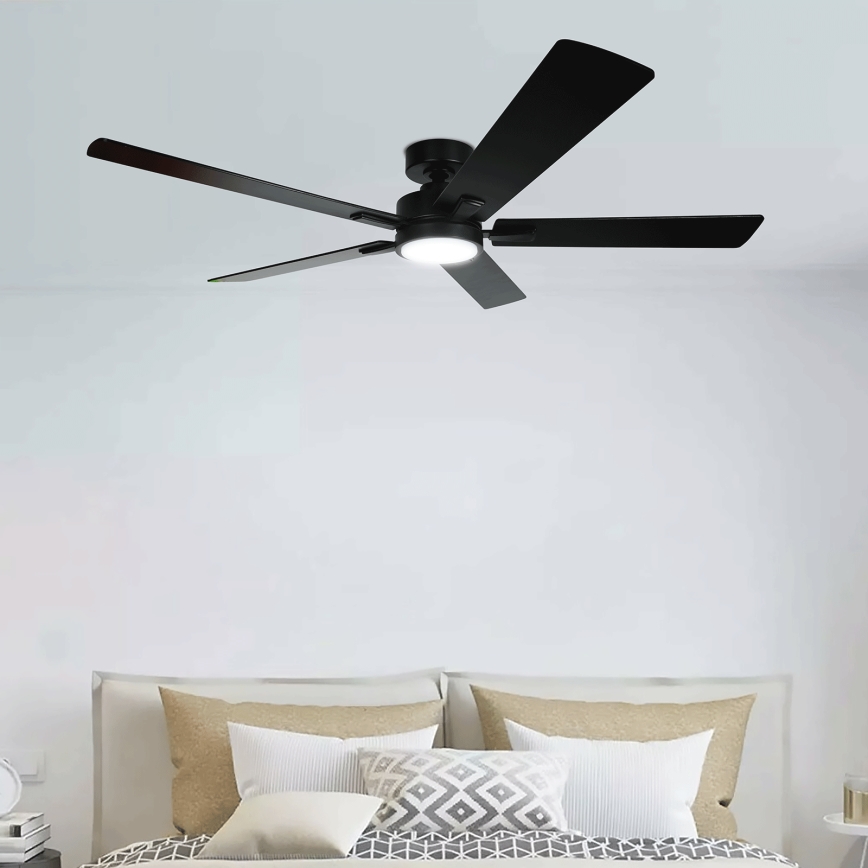 ZEVENTI - LED Dimmable Ceiling Fan WAIKIKI LED/20W/230V 2700-6500K 132 cm black + remote control