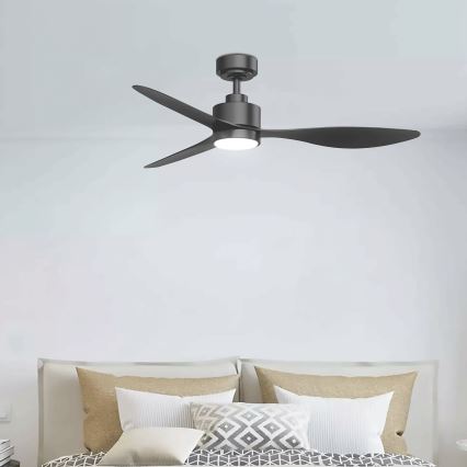 ZEVENTI - LED Dimmable Ceiling Fan ULUWATU LED/20W/230V 2700-6500K 132 cm Black + Remote Control