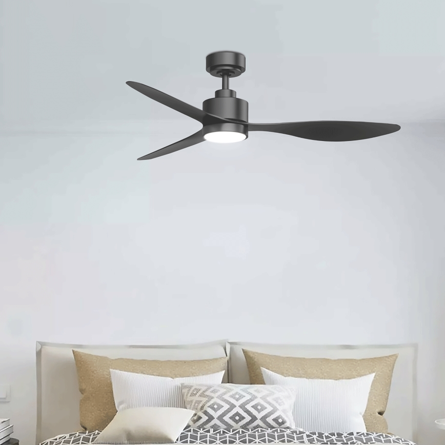 ZEVENTI - LED Dimmable Ceiling Fan ULUWATU LED/20W/230V 2700-6500K 132 cm Black + Remote Control