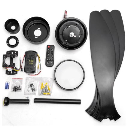 ZEVENTI - LED Dimmable Ceiling Fan ULUWATU LED/20W/230V 2700-6500K 132 cm Black + Remote Control