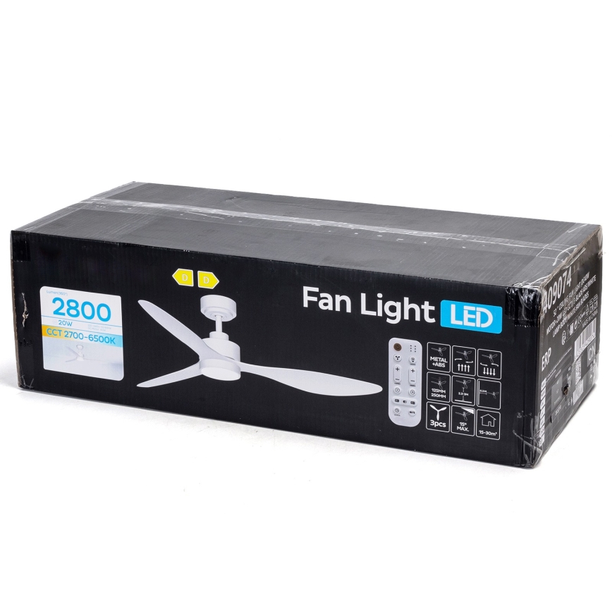 ZEVENTI - LED Dimmable Ceiling Fan ULUWATU LED/20W/230V 2700-6500K 132cm White + Remote Control