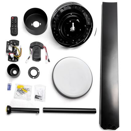 ZEVENTI - WALKIKI LED Dimmable Ceiling Fan LED/24W/230V 2700-6500K 165 cm Black + Remote Control