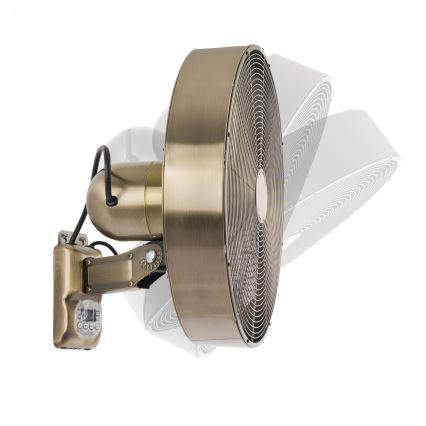 ZEVENTI - FANNY Wall-Mounted Fan 50W/230V, Ø 45 cm, Bronze with Remote Control