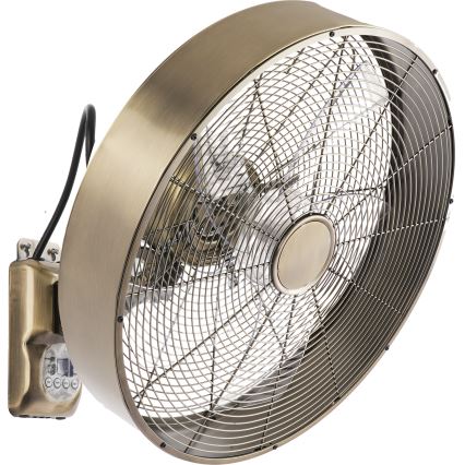 ZEVENTI - FANNY Wall-Mounted Fan 50W/230V, Ø 45 cm, Bronze with Remote Control