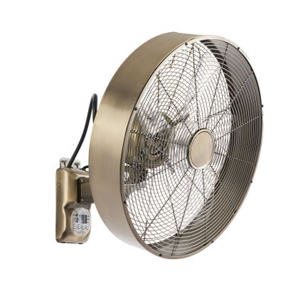 ZEVENTI - FANNY Wall-Mounted Fan 50W/230V, Ø 45 cm, Bronze with Remote Control