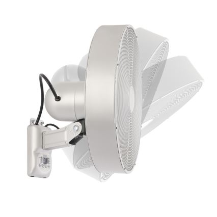 ZEVENTI - Wall-mounted fan FANNY 50W/230V Ø 45 cm Matte Chrome + Remote Control