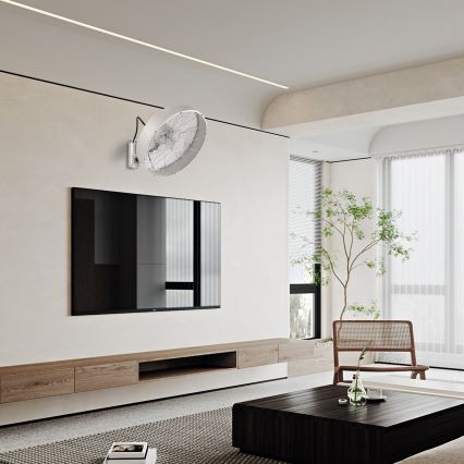 ZEVENTI - Wall-mounted fan FANNY 50W/230V Ø 45 cm Matte Chrome + Remote Control