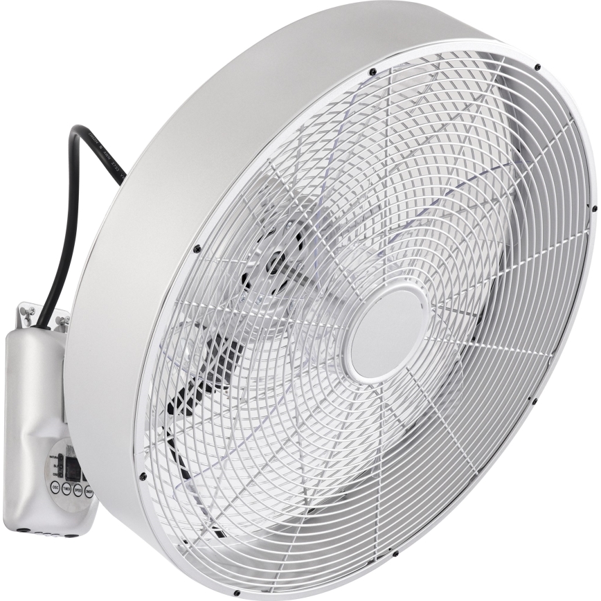 ZEVENTI - Wall-mounted fan FANNY 50W/230V Ø 45 cm Matte Chrome + Remote Control