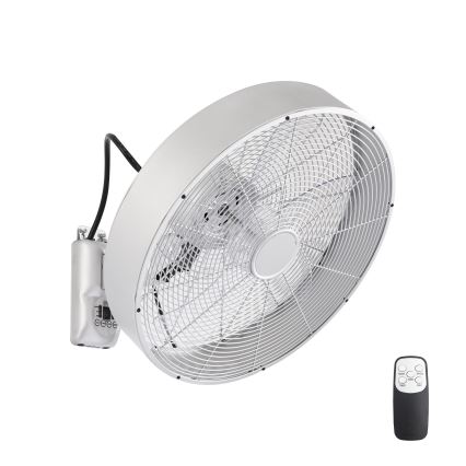 ZEVENTI - Wall-mounted fan FANNY 50W/230V Ø 45 cm Matte Chrome + Remote Control