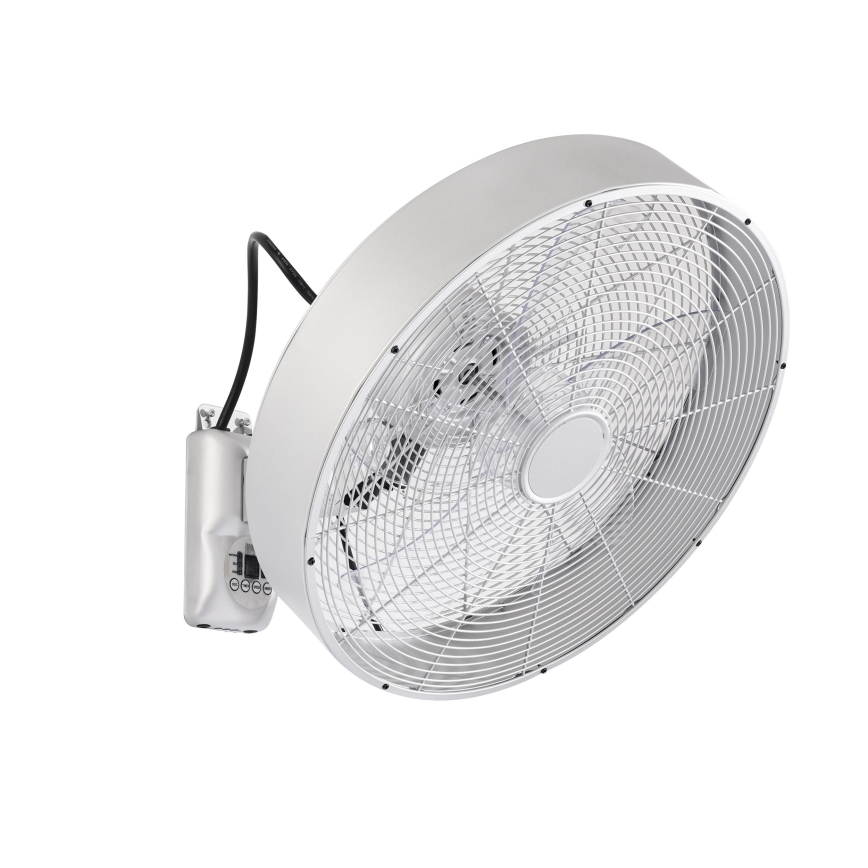 ZEVENTI - Wall-mounted fan FANNY 50W/230V Ø 45 cm Matte Chrome + Remote Control
