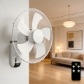 ZEVENTI - FANNY Wall-Mounted Fan 45W/230V Ø 41 cm White + Remote Control