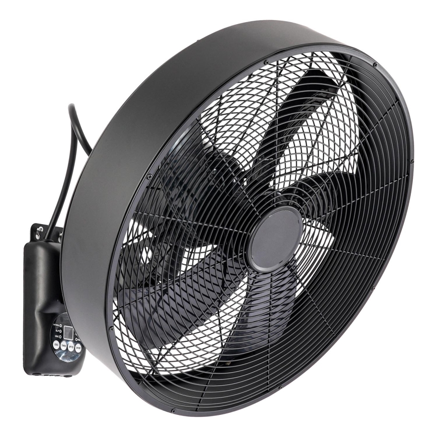 ZEVENTI - FANNY wall-mounted fan 50W/230V, black, with remote control