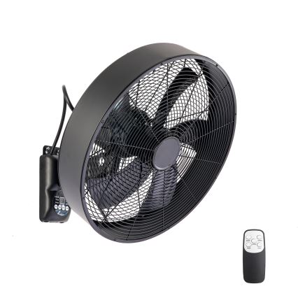 ZEVENTI - FANNY wall-mounted fan 50W/230V, black, with remote control