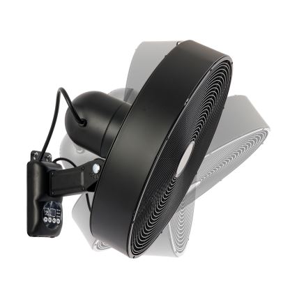 ZEVENTI - FANNY wall-mounted fan 50W/230V, black, with remote control