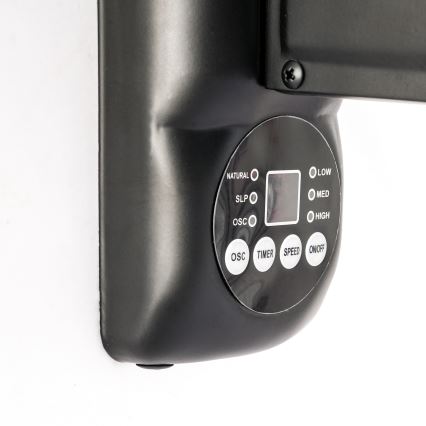 ZEVENTI - FANNY wall-mounted fan 50W/230V, black, with remote control