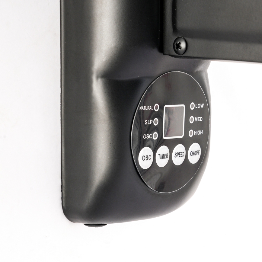 ZEVENTI - FANNY wall-mounted fan 50W/230V, black, with remote control