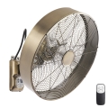 ZEVENTI - FANNY Wall-Mounted Fan 50W/230V, Ø 45 cm, Bronze with Remote Control