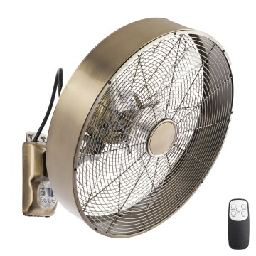 ZEVENTI - FANNY Wall-Mounted Fan 50W/230V, Ø 45 cm, Bronze with Remote Control