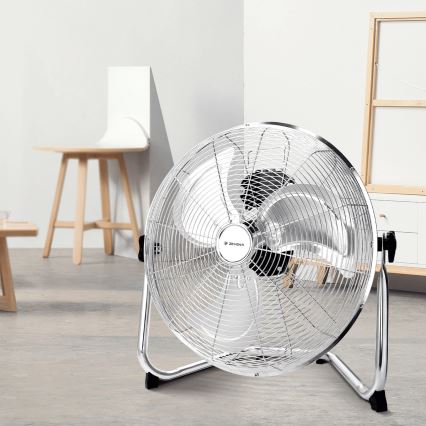 ZEVENTI - FLOW Pedestal Fan 60W/230V 44.5 cm Polished Chrome