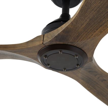 ZEVENTI - LAURIA Ceiling Fan Tuya Wi‑Fi Black/Oak with Remote Control