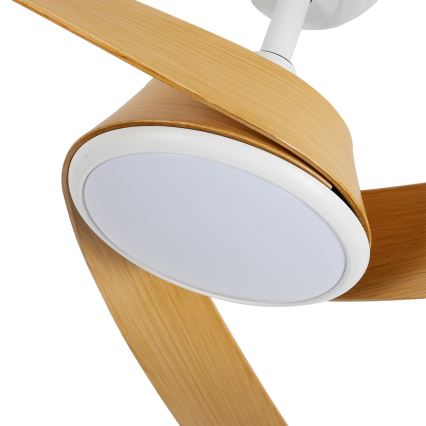 ZEVENTI - Dimmable LED ceiling fan AERYS LED/24W/230V 3000/4000/6000K Tuya Wi-Fi white/oak + remote control