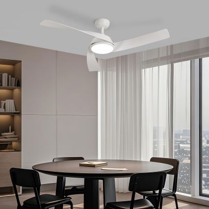 ZEVENTI - AERYS Dimmable LED Ceiling Fan 24W/230V 3000/4000/6000K Wi-Fi Tuya White + Remote Control