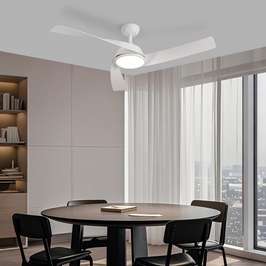ZEVENTI - AERYS Dimmable LED Ceiling Fan 24W/230V 3000/4000/6000K Wi-Fi Tuya White + Remote Control