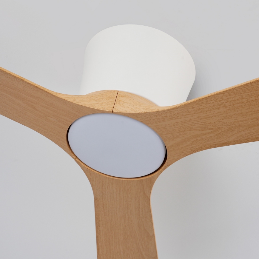 ZEVENTI - AUREX Dimmable LED Ceiling Fan LED/24W/230V 3000/4000/6000K Wi-Fi Tuya white/oak + remote control