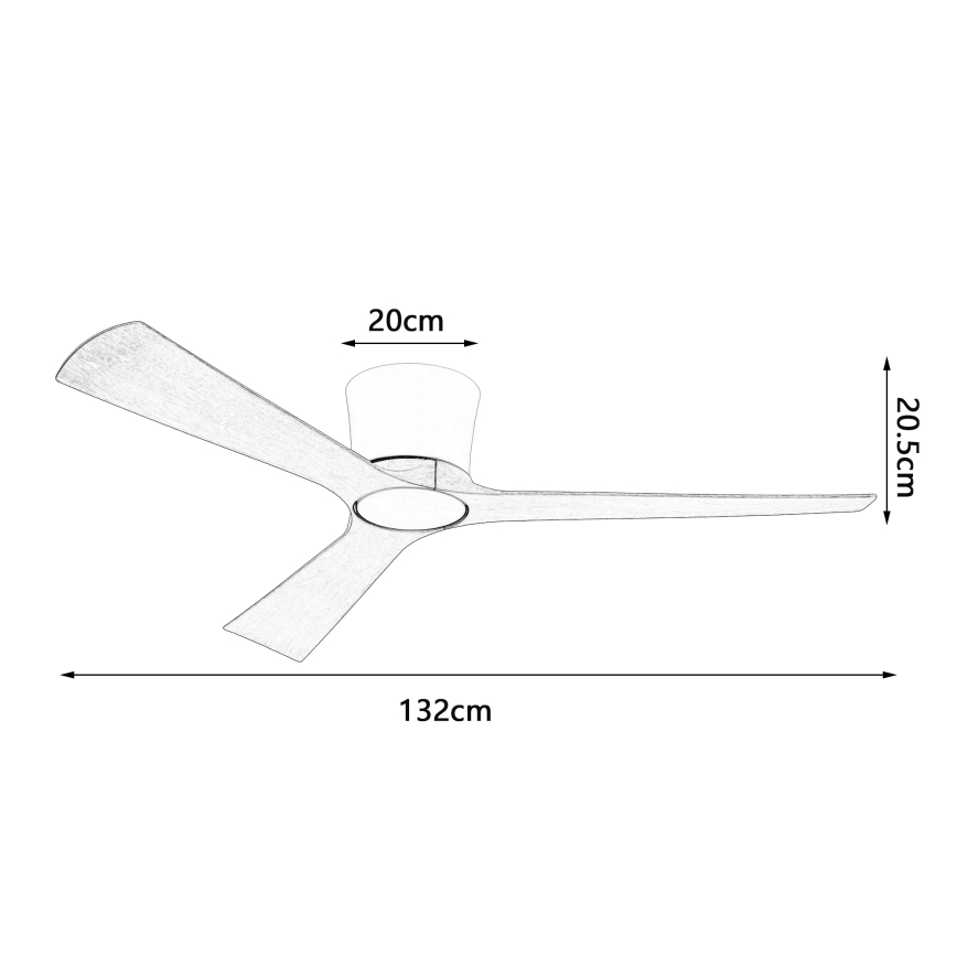 ZEVENTI - AUREX Dimmable LED Ceiling Fan LED/24W/230V 3000/4000/6000K Wi-Fi Tuya white/oak + remote control