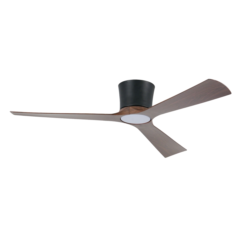 ZEVENTI - AUREX Dimmable LED Ceiling Fan LED/24W/230V 3000/4000/6000K Wi-Fi Tuya Black/Walnut + Remote Control