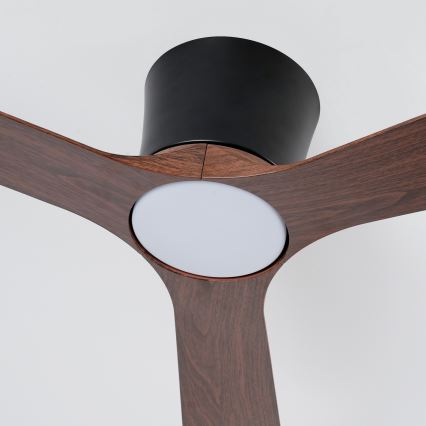 ZEVENTI - AUREX Dimmable LED Ceiling Fan LED/24W/230V 3000/4000/6000K Wi-Fi Tuya Black/Walnut + Remote Control