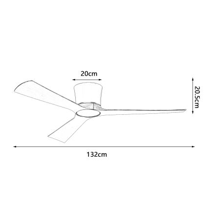 ZEVENTI - AUREX Dimmable LED Ceiling Fan LED/24W/230V 3000/4000/6000K Wi-Fi Tuya Black/Walnut + Remote Control