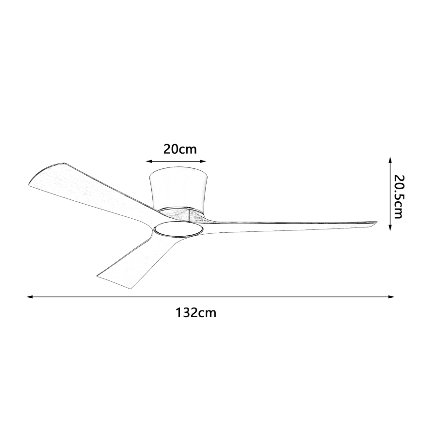 ZEVENTI - AUREX Dimmable LED Ceiling Fan LED/24W/230V 3000/4000/6000K Wi-Fi Tuya Black/Walnut + Remote Control