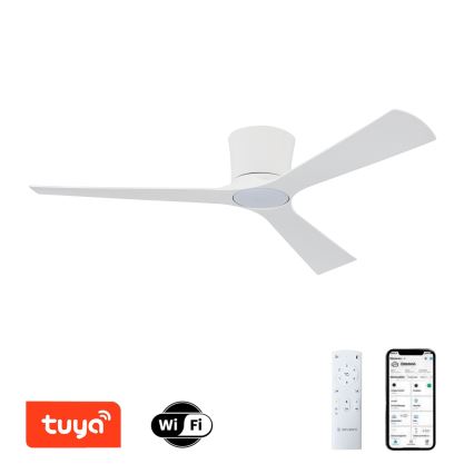 ZEVENTI - AUREX LED Dimmable Ceiling Fan LED/24W/230V 3000/4000/6000K Wi-Fi Tuya White + Remote Control
