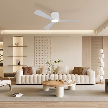 ZEVENTI - AUREX LED Dimmable Ceiling Fan LED/24W/230V 3000/4000/6000K Wi-Fi Tuya White + Remote Control